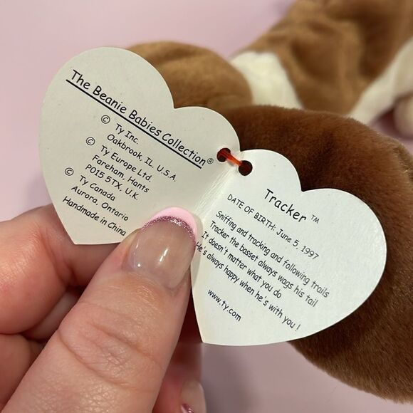 1998 Original Ty Beanie Baby Tracker the Basset Hound Excellent Condition NWT - Picture 9 of 11
